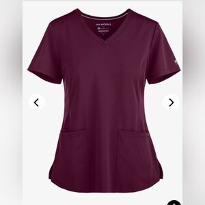 Healing Hands Maroon V-Neck Short Sleeve Tee